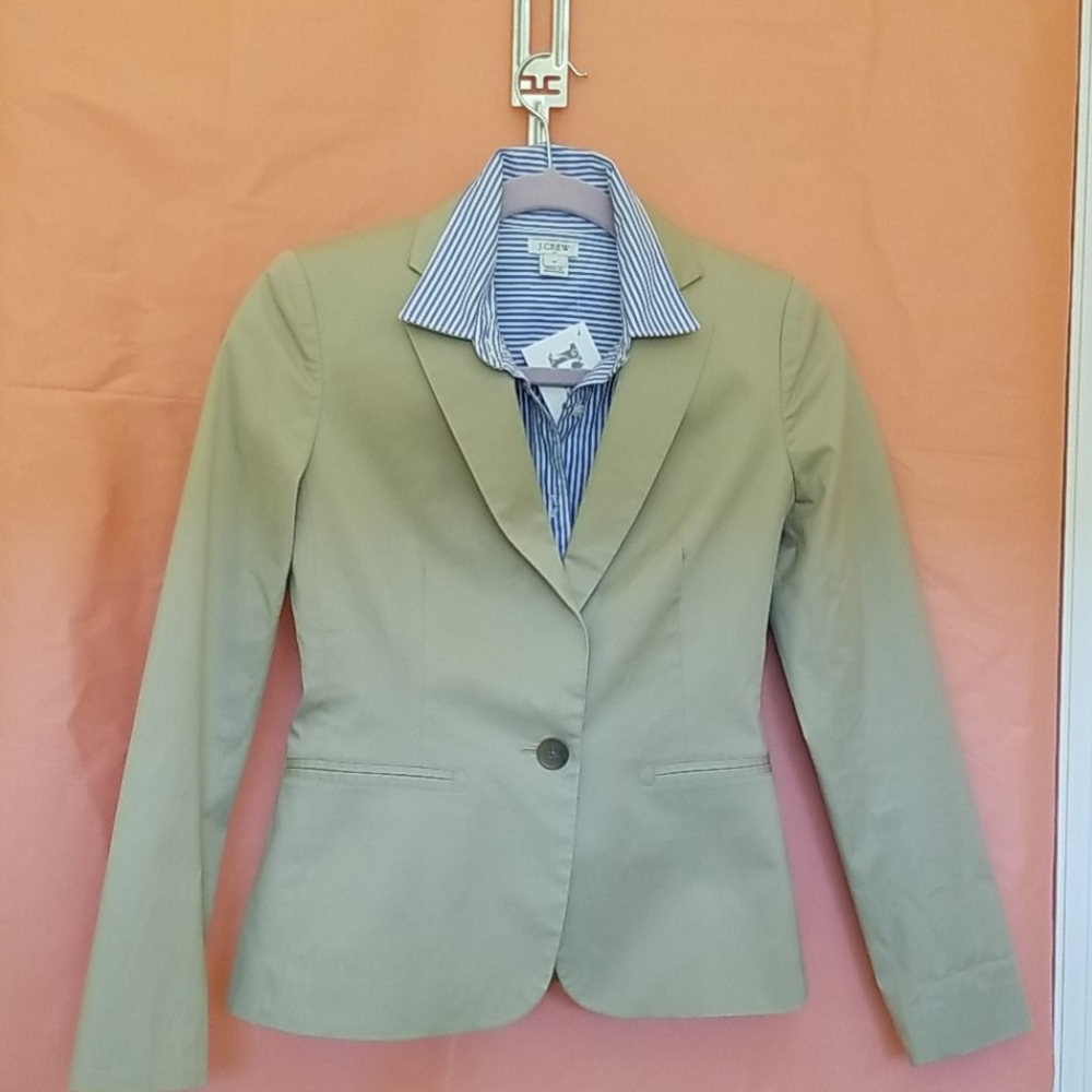 Banana Republic khaki fitted 1button cotton jacket